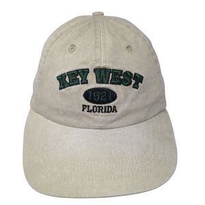 Key West Florida 1521 Strapback Hat Tan One Size Adjustable Embroidered 6 Panel